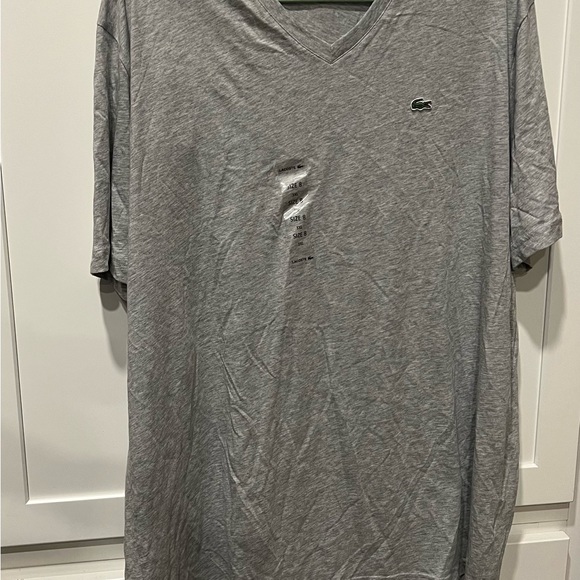 NWT LaCoste size 8 XXL heather gray v neck shirt - Picture 2 of 9